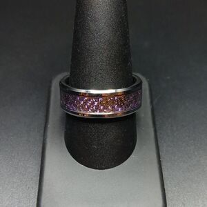 ITungsten Purple & Silver Size 10‎ Men's Ring New